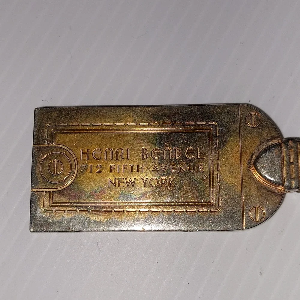 Henri Bendel Gold and White Tag Keychain.Rare Find